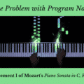 The Problem with Program Notes image with piano keys playing