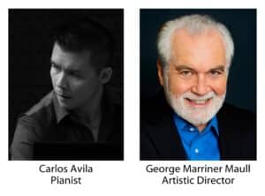 picture of Carlos Avila (pianist) and George Marriner Maull (Artistic Director of The Discovery Orchestra)