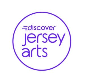 Discover Jersey Arts new logo - purple and white