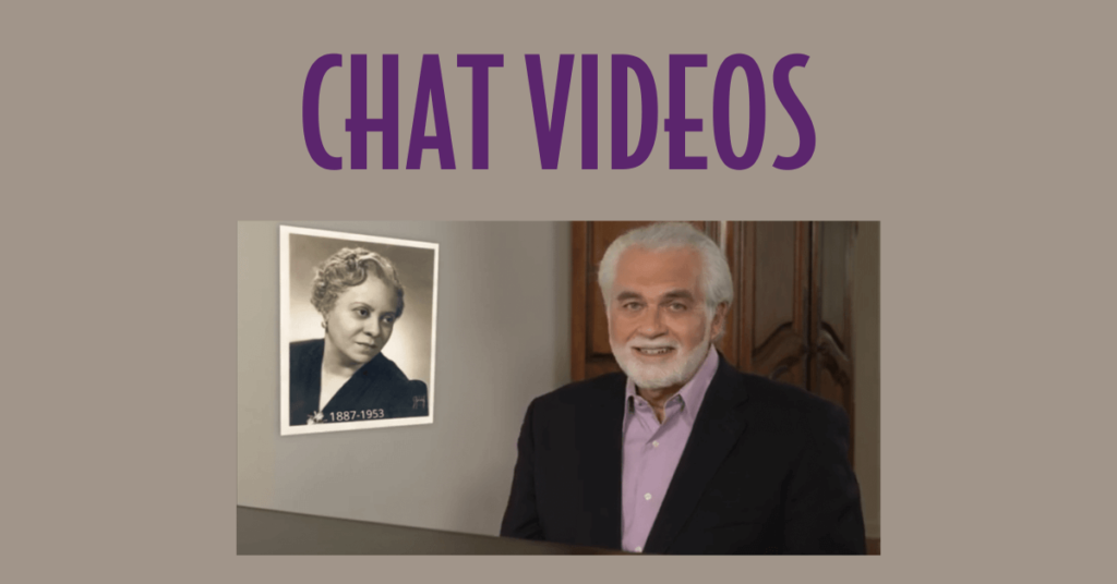 Chat Videos image with a picture of Florence Price on a screen and Maestro Maull