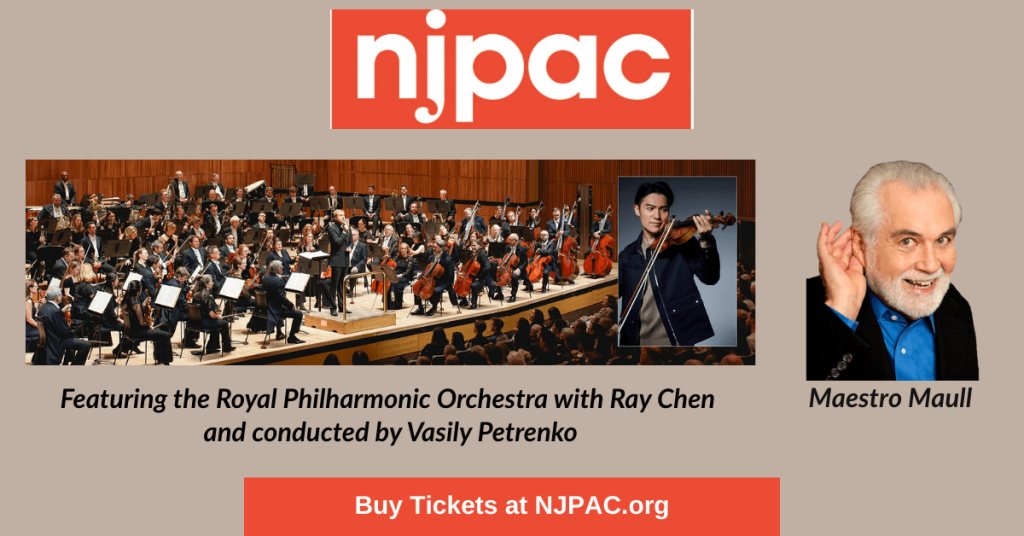 Join Maestro Maull on Sunday, January 25, 2026 at NJPAC in Newark, NJ for an interactive Discovery exploration prior to NJPAC’s concert featuring the Royal Philharmonic Orchestra, featuring violin soloist Ray Chen. Free for concert ticket holders. Purchase tickets at: njpac.org/tickets-events.