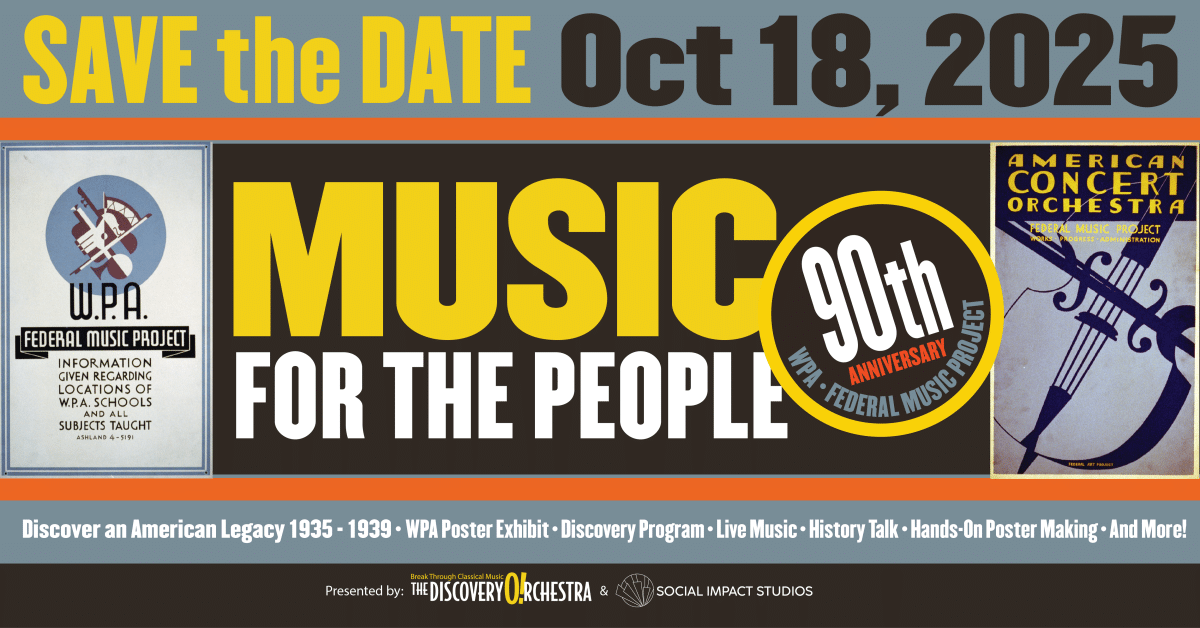 Mark your calendars for an exciting event on Saturday afternoon, October 18, 2025 in Morristown NJ to celebrate it. Join us for a WPA Poster Exhibit, Live Ensemble Concert, History Talk, Hands-On Poster Making, and more!
