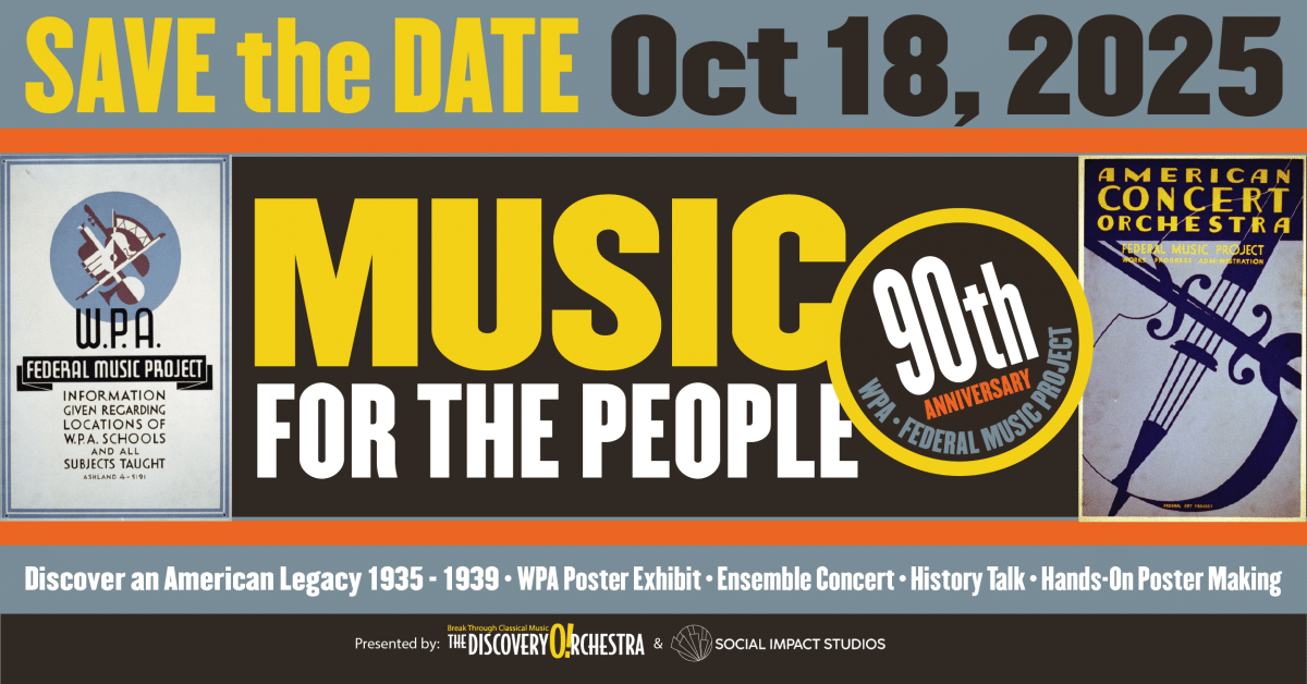Mark your calendars for an exciting event on Saturday afternoon, October 18, 2025 in Morristown NJ to celebrate it. Join us for a WPA Poster Exhibit, Live Ensemble Concert, History Talk, Hands-On Poster Making, and more!